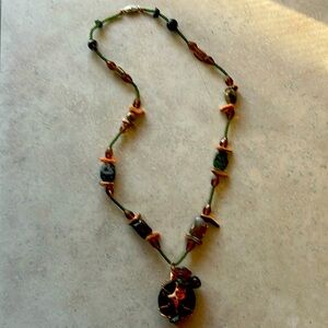 Earth Tones Necklace with Abalone
